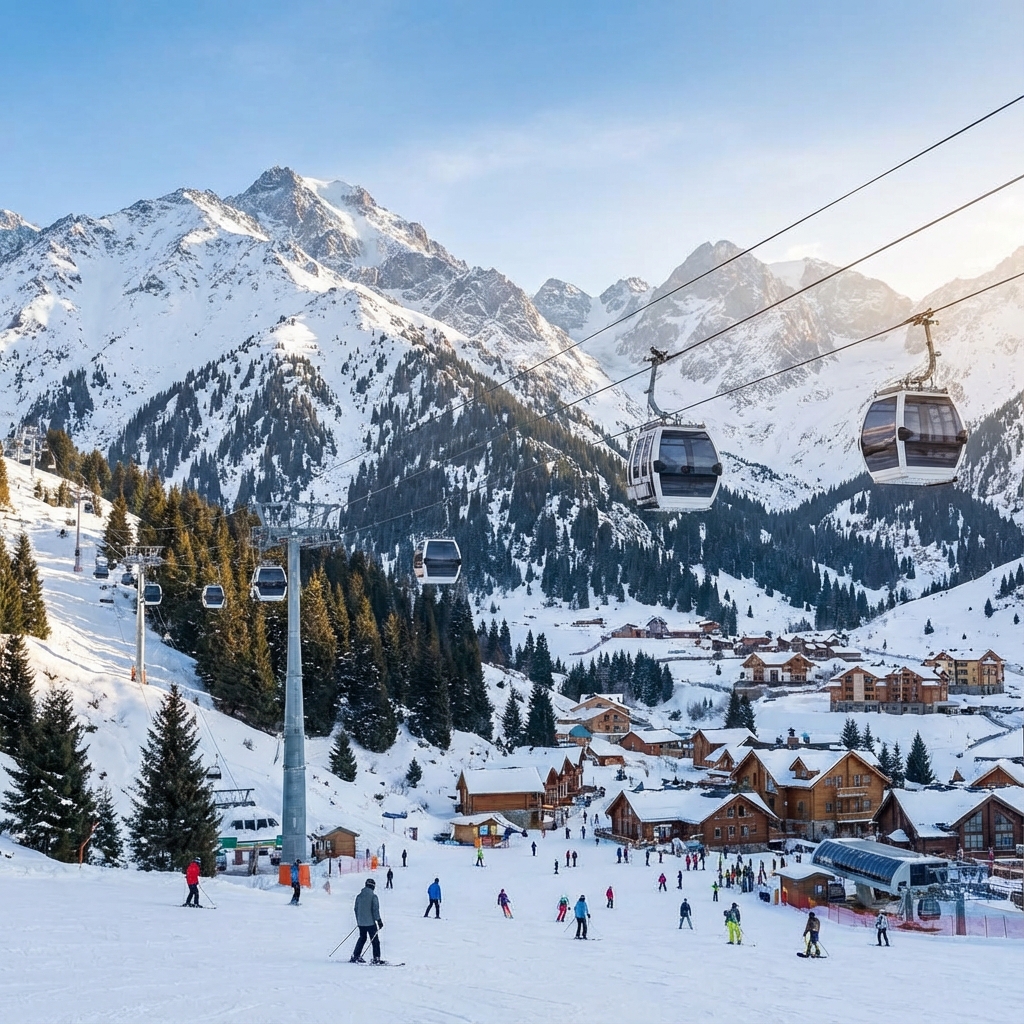 침블락 스키 리조트 & 메데우 빙상장 케이블카 투어